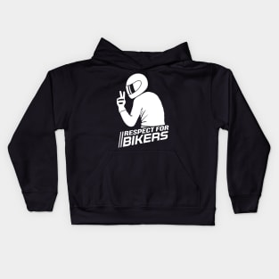 Respect for Bikers (white) Kids Hoodie